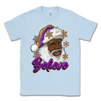 Dusty Blue believe purple and gold african american santa Classic Tee - RanaPortraitStore