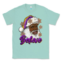 Seafoam believe purple and gold african american santa Classic Tee - RanaPortraitStore