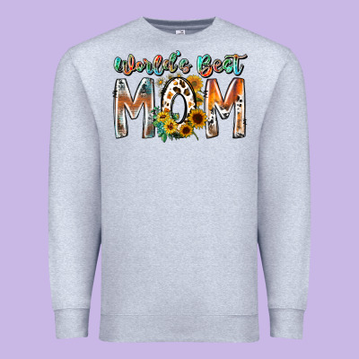 World Is Best Mom Premium Sweatshirt Designed By Racoondesign