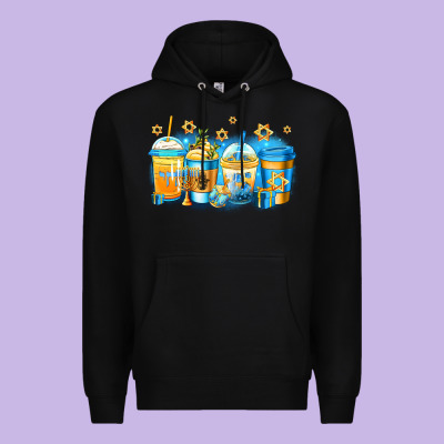 Hanukkah Coffee Premium Hoodie Designed By Jasminsmagicworld