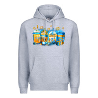 Heather Grey hanukkah coffee Premium Hoodie - Jasminsmagicworld