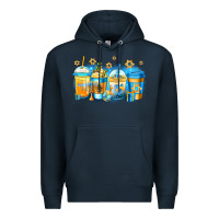 Navy hanukkah coffee Premium Hoodie - Jasminsmagicworld