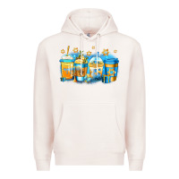 Pale Pink hanukkah coffee Premium Hoodie - Jasminsmagicworld
