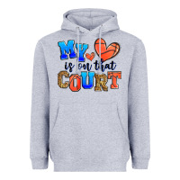 Heather Grey my heart is on that court basketball Heavyweight Hoodie - Zillion Design Studio