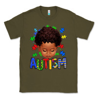 Army Green autism afro kid full face Classic Tee - texasbilliewilder