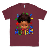 Burgundy autism afro kid full face Classic Tee - texasbilliewilder