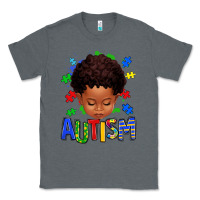 Charcoal Heather autism afro kid full face Classic Tee - texasbilliewilder