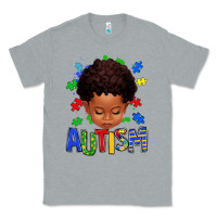 Heather Grey autism afro kid full face Classic Tee - texasbilliewilder