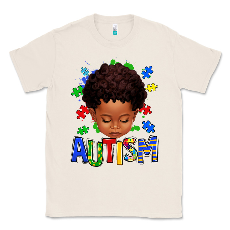 Autism Afro Kid Full Face Classic Tee by texasbilliewilder | Teevron