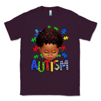 Plum autism afro kid full face Classic Tee - texasbilliewilder