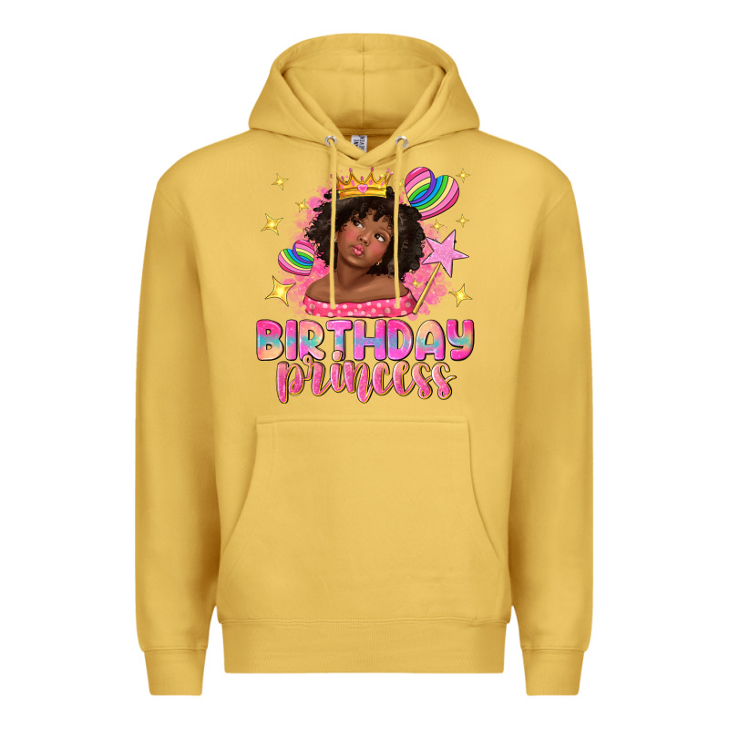 Birthday Princess With Afro Girl Premium Hoodie by NancyCooperArtShop | Teevron