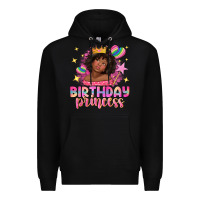 Black birthday princess with afro girl Premium Hoodie - NancyCooperArtShop