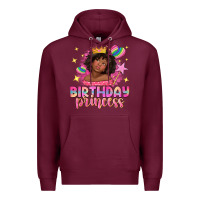 Burgundy birthday princess with afro girl Premium Hoodie - NancyCooperArtShop
