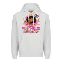 Dove Grey birthday princess with afro girl Premium Hoodie - NancyCooperArtShop