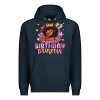 Navy birthday princess with afro girl Premium Hoodie - NancyCooperArtShop