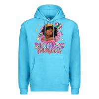 Ocean Blue birthday princess with afro girl Premium Hoodie - NancyCooperArtShop