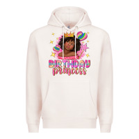 Pale Pink birthday princess with afro girl Premium Hoodie - NancyCooperArtShop