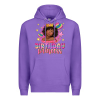 Purple birthday princess with afro girl Premium Hoodie - NancyCooperArtShop