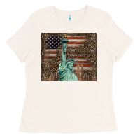 Bone statue of liberty tumbler Ladies Tee - BarkalooDesign