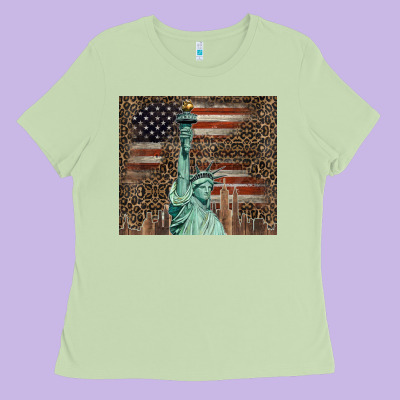 Statue Of Liberty Tumbler Ladies Tee Designed By Barkaloodesign