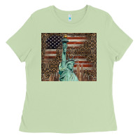 Matcha statue of liberty tumbler Ladies Tee - BarkalooDesign