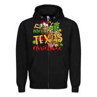 Black merry texas christmas Zipper Hoodie - Zillion Design Studio