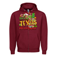 Burgundy merry texas christmas Zipper Hoodie - Zillion Design Studio
