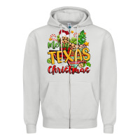 Dove Grey merry texas christmas Zipper Hoodie - Zillion Design Studio