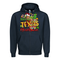 Navy merry texas christmas Zipper Hoodie - Zillion Design Studio