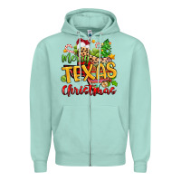 Seafoam merry texas christmas Zipper Hoodie - Zillion Design Studio