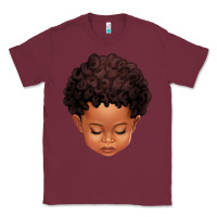 Burgundy cute afro boy Classic Tee - texasbilliewilder