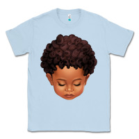 Dusty Blue cute afro boy Classic Tee - texasbilliewilder