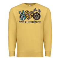 Antique Gold peace love racing Premium Sweatshirt - CowhideDigitalArt