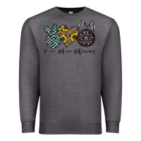 Charcoal Heather peace love racing Premium Sweatshirt - CowhideDigitalArt