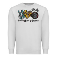 Dove Grey peace love racing Premium Sweatshirt - CowhideDigitalArt