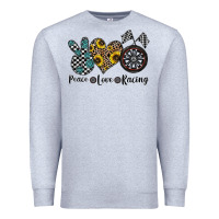 Heather Grey peace love racing Premium Sweatshirt - CowhideDigitalArt