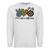 Oatmeal Heather peace love racing Premium Sweatshirt - CowhideDigitalArt