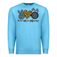 Ocean Blue peace love racing Premium Sweatshirt - CowhideDigitalArt