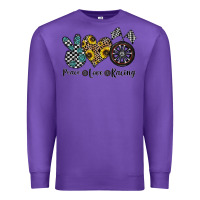 Purple peace love racing Premium Sweatshirt - CowhideDigitalArt