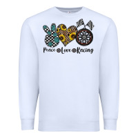 White peace love racing Premium Sweatshirt - CowhideDigitalArt