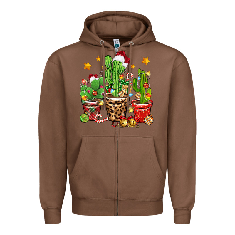 Christmas Cactus Zipper Hoodie by Zillion Design Studio | Teevron