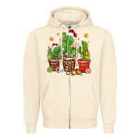 Sandshell Christmas cactus Zipper Hoodie - Zillion Design Studio