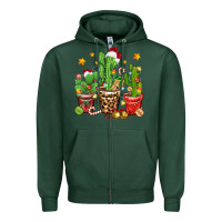 Sports Green Christmas cactus Zipper Hoodie - Zillion Design Studio