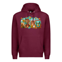Burgundy thanksgiving coffee Premium Hoodie - Jasminsmagicworld