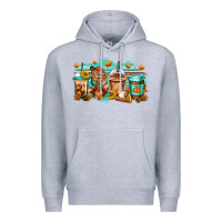 Heather Grey thanksgiving coffee Premium Hoodie - Jasminsmagicworld