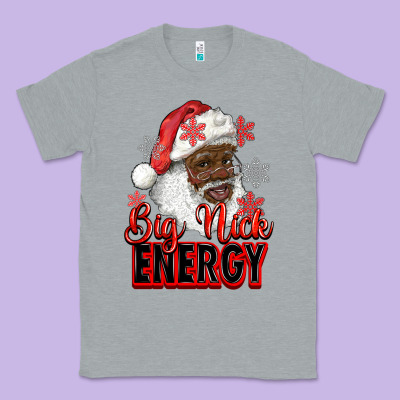Big Nick Energy Afro Santa Classic Tee Designed By Ranaportraitstore