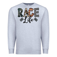 Heather Grey race life Premium Sweatshirt - CowhideDigitalArt