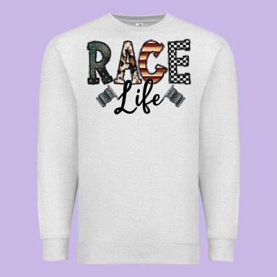 Race Life Premium Sweatshirt Designed By Cowhidedigitalart