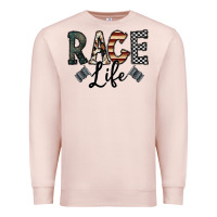 Pale Pink race life Premium Sweatshirt - CowhideDigitalArt
