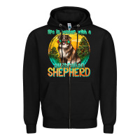 Black life is better with a australian shepherd Zipper Hoodie - texasbilliewilder